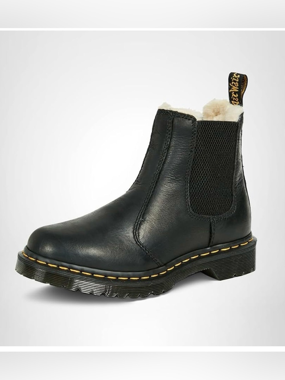 Dr. Martens 2976 Women Faux Fur Lined Chelsea Boots Black 6